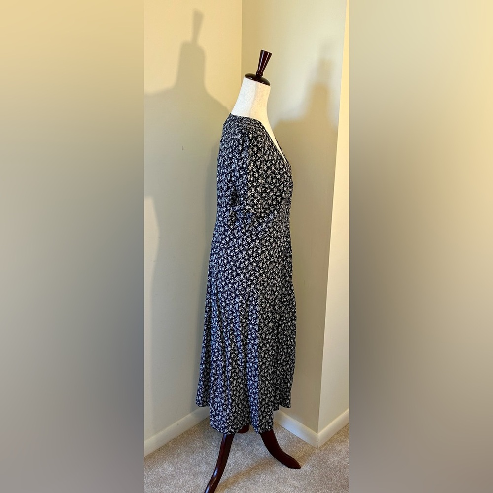 Sezane NWT SZ 6 Vic Dress Navy Floral Iconic French Midi Lanzarote Print - RARE! - Picture 7 of 13